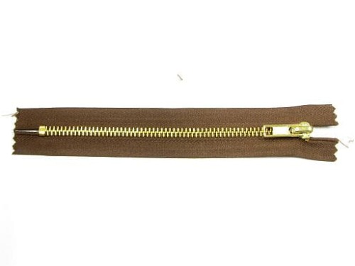 Zamek suwakowy metalowy #5 nierozdzielczy 16 cm brązowy