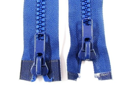 Zamek suwakowy P8 kostkowy rozdzielczy góra/dół 32 cm niebieski