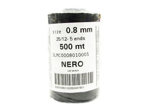 Nici SLAM 0.8 mm woskowane 500m czarne