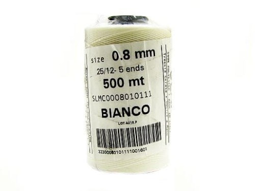 Nici SLAM 0.8 mm woskowane 500m białe