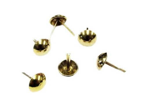 Pukle okrągłe blaszane 10 mm złote