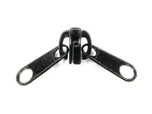 Przesuwka bez hamulca do taśmy "5" czarna dwustronny 