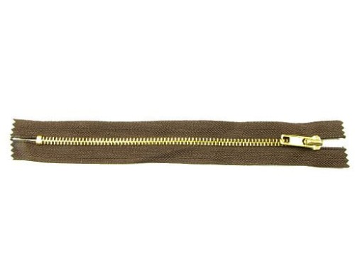 Zamek suwakowy metalowy #5 nierozdzielczy 20 cm brązowy