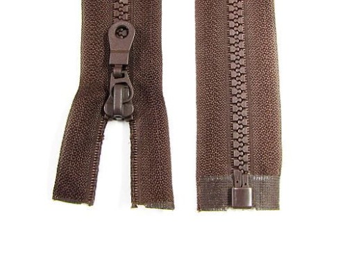 Zamek suwakowy kostkowy #5 rozdzielczy 70 cm brązowy