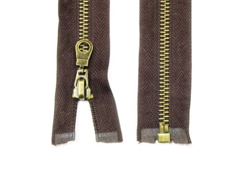 Zamek suwakowy metalowy #5 rozdzielczy 80 cm brązowy